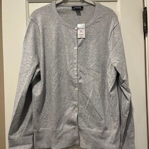 Lands' End Cotton/Nylon Cardigan NWT